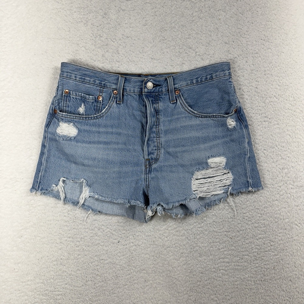 Levi’s 501 Denim Cutoff Distressed Button Fly Jean Shorts 100% Cotton 31 (W32)